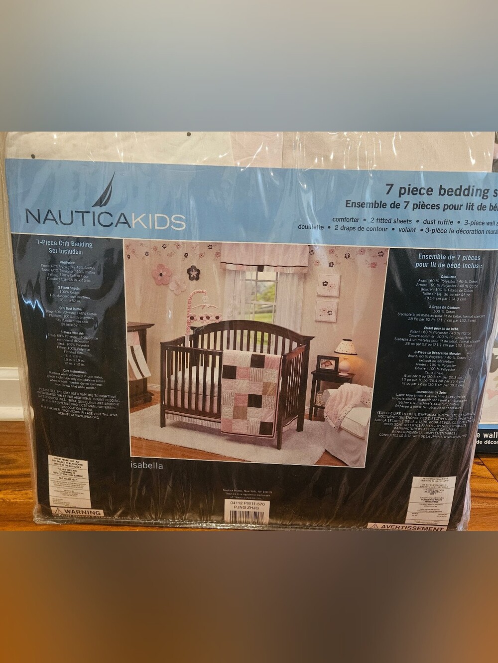 13pc Nautica Kids Isabella Nursery Set - Crib Bedding, Valance, Decor - NEW